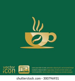 Coffee cup or tea symbol icon. Cup of hot drink sign. Symbol of hot drink . Icon cafe or diner.