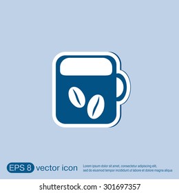 Coffee cup or tea symbol icon. Cup of hot drink sign. Symbol of hot drink . Icon cafe or diner.