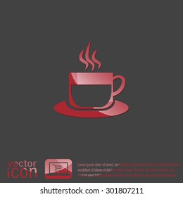 Coffee cup or tea symbol icon. Cup of hot drink sign. Symbol of hot drink . Icon cafe or diner.