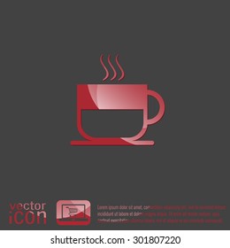 Coffee cup or tea symbol icon. Cup of hot drink sign. Symbol of hot drink . Icon cafe or diner.