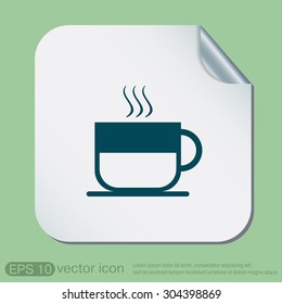 Coffee cup or tea symbol icon. Cup of hot drink sign. Symbol of hot drink . Icon cafe or diner.