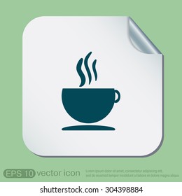 Coffee cup or tea symbol icon. Cup of hot drink sign. Symbol of hot drink . Icon cafe or diner.