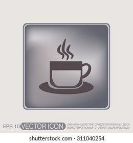 Coffee cup or tea symbol icon. Cup of hot drink sign. Symbol of hot drink . Icon cafe or diner.