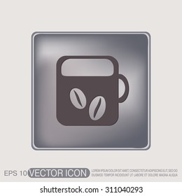 Coffee cup or tea symbol icon. Cup of hot drink sign. Symbol of hot drink . Icon cafe or diner.