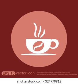 Coffee cup or tea symbol icon. Cup of hot drink sign. Symbol of hot drink . Icon cafe or diner.
