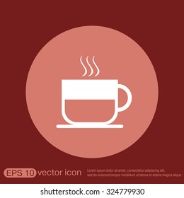 Coffee cup or tea symbol icon. Cup of hot drink sign. Symbol of hot drink . Icon cafe or diner.