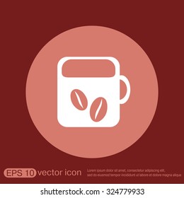 Coffee cup or tea symbol icon. Cup of hot drink sign. Symbol of hot drink . Icon cafe or diner.