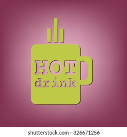 Coffee cup or tea symbol icon. Cup of hot drink sign. Symbol of hot drink . Icon cafe or diner.