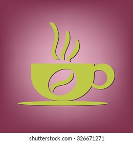 Coffee cup or tea symbol icon. Cup of hot drink sign. Symbol of hot drink . Icon cafe or diner.