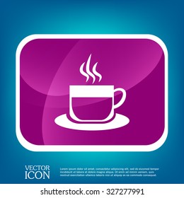 Coffee cup or tea symbol icon. Cup of hot drink sign. Symbol of hot drink . Icon cafe or diner.