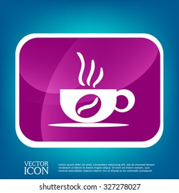 Coffee cup or tea symbol icon. Cup of hot drink sign. Symbol of hot drink . Icon cafe or diner.