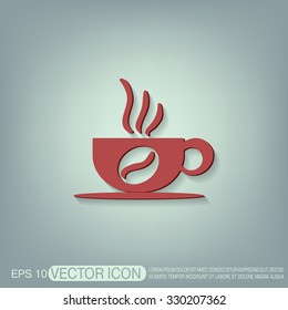 Coffee cup or tea symbol icon. Cup of hot drink sign. Symbol of hot drink . Icon cafe or diner.