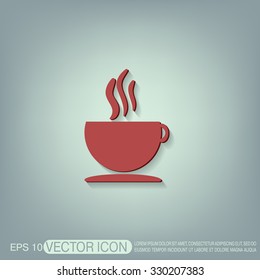 Coffee cup or tea symbol icon. Cup of hot drink sign. Symbol of hot drink . Icon cafe or diner.