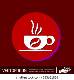 Coffee cup or tea symbol icon. Cup of hot drink sign. Symbol of hot drink . Icon cafe or diner.
