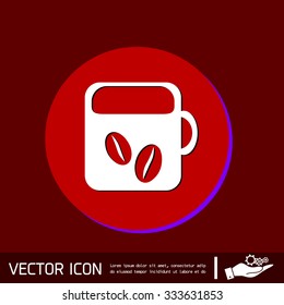 Coffee cup or tea symbol icon. Cup of hot drink sign. Symbol of hot drink . Icon cafe or diner.