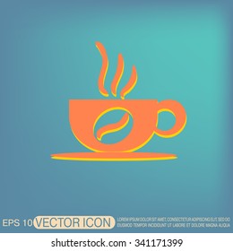 Coffee cup or tea symbol icon. Cup of hot drink sign. Symbol of hot drink . Icon cafe or diner.