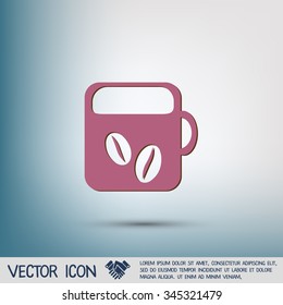 Coffee cup or tea symbol icon. Cup of hot drink sign. Symbol of hot drink . Icon cafe or diner.