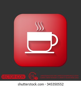 Coffee cup or tea symbol icon. Cup of hot drink sign. Symbol of hot drink . Icon cafe or diner.