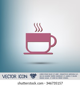 Coffee cup or tea symbol icon. Cup of hot drink sign. Symbol of hot drink . Icon cafe or diner.
