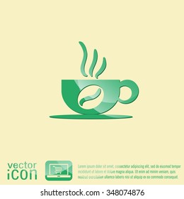Coffee cup or tea symbol icon. Cup of hot drink sign. Symbol of hot drink . Icon cafe or diner.