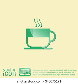 Coffee cup or tea symbol icon. Cup of hot drink sign. Symbol of hot drink . Icon cafe or diner.
