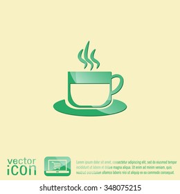 Coffee cup or tea symbol icon. Cup of hot drink sign. Symbol of hot drink . Icon cafe or diner.