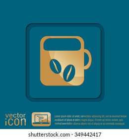 Coffee cup or tea symbol icon. Cup of hot drink sign. Symbol of hot drink . Icon cafe or diner.