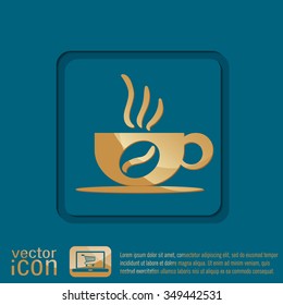 Coffee cup or tea symbol icon. Cup of hot drink sign. Symbol of hot drink . Icon cafe or diner.