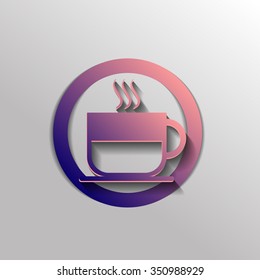 Coffee cup or tea symbol icon. Cup of hot drink sign. Symbol of hot drink . Icon cafe or diner.