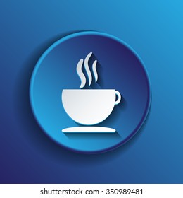 Coffee cup or tea symbol icon. Cup of hot drink sign. Symbol of hot drink . Icon cafe or diner.