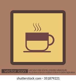 Coffee cup or tea symbol icon. Cup of hot drink sign. Symbol of hot drink . Icon cafe or diner.