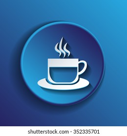 Coffee cup or tea symbol icon. Cup of hot drink sign. Symbol of hot drink . Icon cafe or diner.