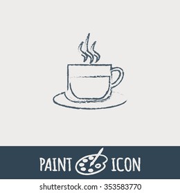 Coffee cup or tea symbol icon. Cup of hot drink sign. Symbol of hot drink . Icon cafe or diner.