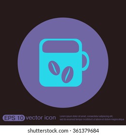 Coffee cup or tea symbol icon. Cup of hot drink sign. Symbol of hot drink . Icon cafe or diner.