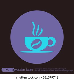 Coffee cup or tea symbol icon. Cup of hot drink sign. Symbol of hot drink . Icon cafe or diner.