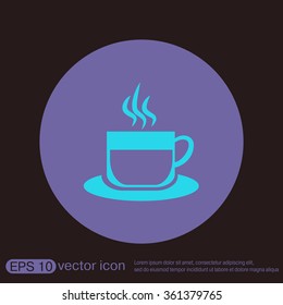 Coffee cup or tea symbol icon. Cup of hot drink sign. Symbol of hot drink . Icon cafe or diner.