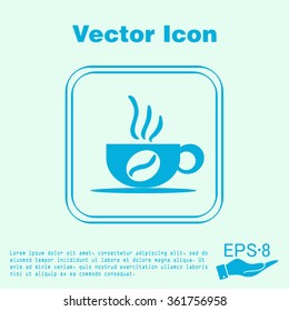 Coffee cup or tea symbol icon. Cup of hot drink sign. Symbol of hot drink . Icon cafe or diner.