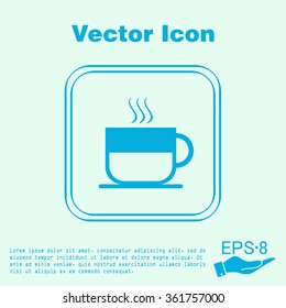 Coffee cup or tea symbol icon. Cup of hot drink sign. Symbol of hot drink . Icon cafe or diner.