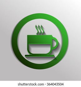 Coffee cup or tea symbol icon. Cup of hot drink sign. Symbol of hot drink . Icon cafe or diner.