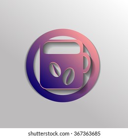 Coffee cup or tea symbol icon. Cup of hot drink sign. Symbol of hot drink . Icon cafe or diner.