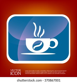 Coffee cup or tea symbol icon. Cup of hot drink sign. Symbol of hot drink . Icon cafe or diner.