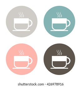 Coffee cup or tea symbol icon. Cup of hot drink sign. Symbol of hot drink . Icon cafe or diner.