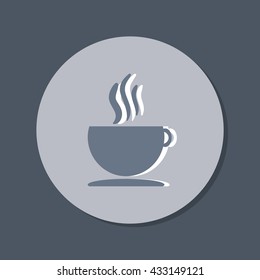 Coffee cup or tea symbol icon. Cup of hot drink sign. Symbol of hot drink . Icon cafe or diner.