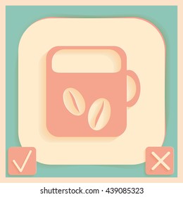 Coffee cup or tea symbol icon. Cup of hot drink sign. Symbol of hot drink . Icon cafe or diner.