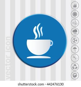 Coffee cup or tea symbol icon. Cup of hot drink sign. Symbol of hot drink . Icon cafe or diner.