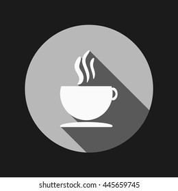 Coffee cup or tea symbol icon. Cup of hot drink sign. Symbol of hot drink . Icon cafe or diner.