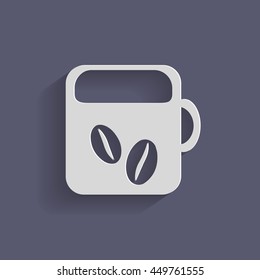 Coffee cup or tea symbol icon. Cup of hot drink sign. Symbol of hot drink . Icon cafe or diner.