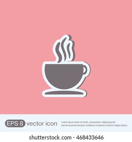 Coffee cup or tea symbol icon. Cup of hot drink sign. Symbol of hot drink . Icon cafe or diner.
