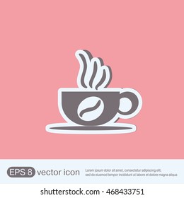 Coffee cup or tea symbol icon. Cup of hot drink sign. Symbol of hot drink . Icon cafe or diner.