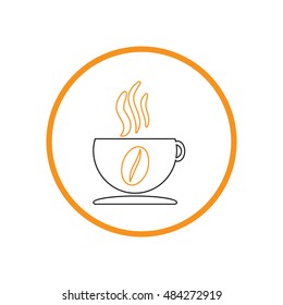 Coffee cup or tea symbol icon. Cup of hot drink sign. Symbol of hot drink . Icon cafe or diner.